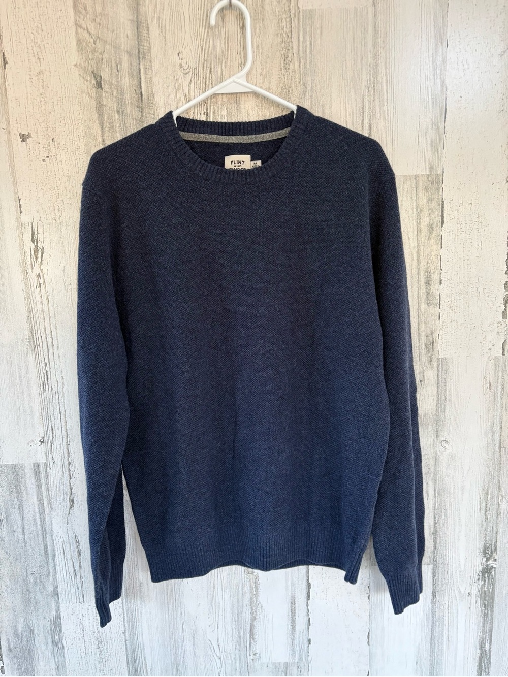 Flint And Tinder Men’s 100% Merino Wool Crewneck Pullover Sweater In Navy Blue